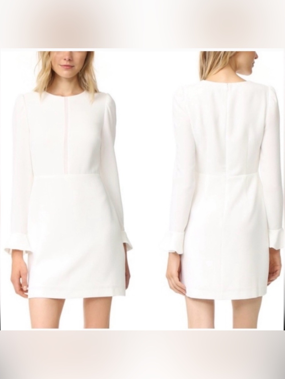 Club Monaco White Long-Sleeve Shift Dress